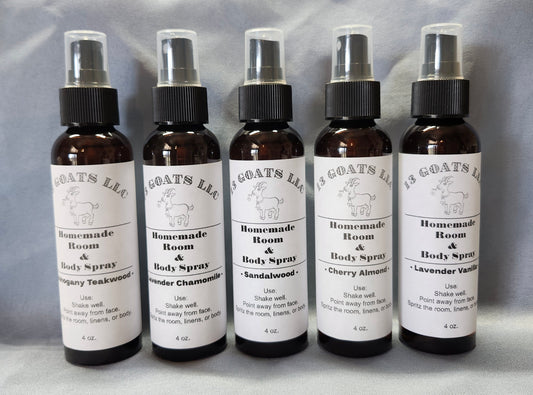 Homemade Room & Body Sprays 4 oz.